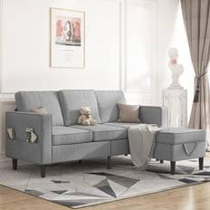 Furniture Mjkone Convertible Sectional L-Shaped Sofa 77.6" 3 Seater