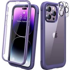 Purple Bumpers Diaclara Bumper Case with Screen Protector + 2 Pack Camera Lens Protector for iPhone 14 Pro Max