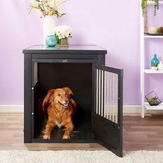 Dog Cages & Dog Carrier Bags - Dogs Pets New Age Pet Age Pet ecoFLEX Single Door Style Dog Crate & End Table, Espresso