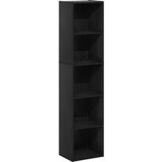 Black Shelves Furinno 5-Tier Cube Book Shelf 52.1"