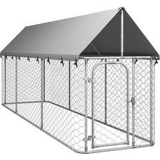 Dog Kennels - Dogs Pets vidaXL - Outdoor Dog Kennel with Roof