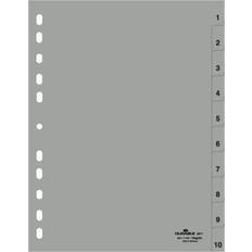 Ordner & Mappen Durable 6511 Index A4 1-10 Polypropylene Grey 10 dividers embossed tabs 651110