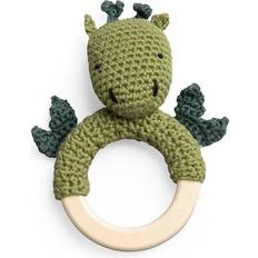 Sebra Rasseln Sebra Crochet Rattle On Wooden Dragon