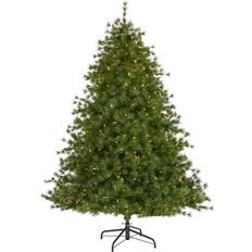 Nearly Natural Colorado Mountain Pine Artificial with Lights Bendable Branches and Pinecones, 84" Green Christmas Tree