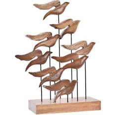 Mit Griff Dekofiguren Dkd Home Decor ation Aluminium Acacia Birds (27 x 9,5 x 33 cm) Dekofigur