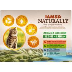 IAMS Katzen Haustiere IAMS 12x85g Naturally Cat Adult Mix Kattefoder