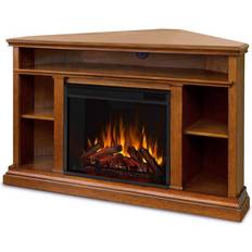 Corner electric fireplace Real Flame Churchill Corner Oak Electric Fireplace