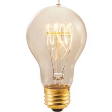 Fluorescent Lamps Bulbrite 25 Watt Dimmable Antique Nostalgic Loop Filament A19 Medium (E26) Incandescent Bulb, 4/Pack(861373)