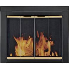 Pleasant Hearth Arrington Fireplace Glass Door Black With Gold Trim AR-1021 37-1/2"L x 33"H