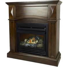 Red Electric Fireplaces Pleasant Hearth 20K BTU 36" Natural Gas Cherry Vent Free Fireplace