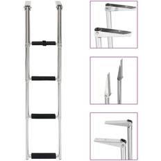 Båtstiger vidaXL Folding Boarding Ladder 4-step Stainless Steel Silver