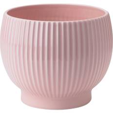 Knabstrup Keramik urtepotteskjuler riller Ø:14,5 cm Rosa Vase