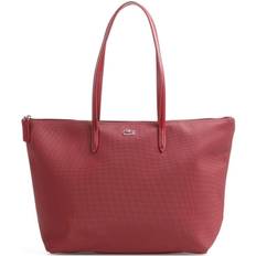Lacoste Large maroon shopper bag with zip, Maroon