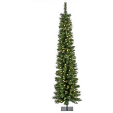 National Tree Company Faux Trees Green Green 6' Pre-Lit LED Nooksack Fir Pencil Slim Christmas Tree