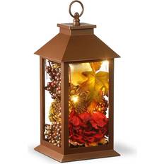 National Tree Company Candlesticks, Candles & Home Fragrances National Tree Company Led Harvest Arrangement In Brown Brown 15in Lantern