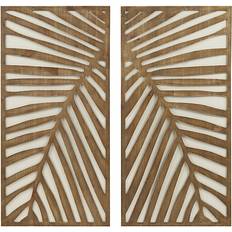Interior Details Madison Park Birch Palm Wall Panels Multi Earth Set of Two, Set of Two, Multi Earth