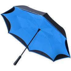 Umbrellas As Seen On TV BetterBrella Reverse Open Close Umbrella Wind Proof Design (Black/Blue)