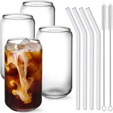 NetanY Store - Glass Jar with Straw 16fl oz