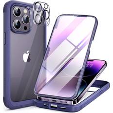 Purple Bumpers Bumper Case with Screen Protector And Camera Lens Protector for iPhone 14 Pro 2 Pcs