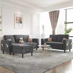 Mjkone Furniture Mjkone Convertible Sectional Sofa 77.6" 3 Seater