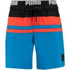 Stretch Badebukser Puma Men's Swim Heritage Stripe Mid-Length Shorts - Blue Combo