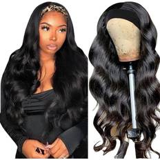 Miss Lee Glueless Body Wave Wigs with Headband 18 inch Natural Black