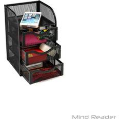 Mind Reader Mini Desk Office Supplies 3-Drawer Organizer, Black