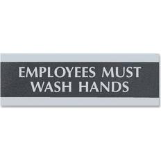 Calendars Century Series Office Sign, Employees Must Wash Hands, 9 x 3