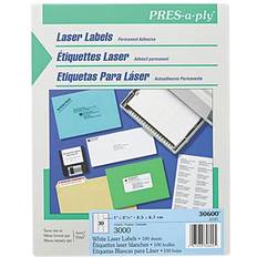 Labels Avery Pres-A-Ply Laser Address Labels, 1 x 2-5/8, White, 3000/Box