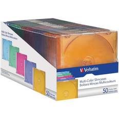 Optical Storage Verbatim Color CD/DVD Slim Cases, 50 pk