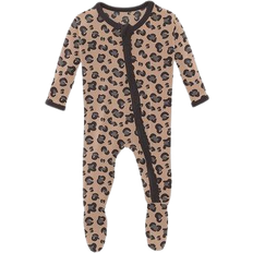 Leopard Nightwear Kickee Pants Infant Print Footie with Zipper - Suede Cheetah Print