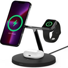 Kabellose Ladegeräte - Mobile Ladegeräte Batterien & Akkus Belkin BoostCharge Pro 3-in-1 Wireless Charger with Official MagSafe Charging 15W WIZ017ttBK