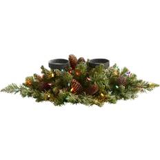 Nearly Natural 24" Pre-Lit Flocked Pine & Pinecone Double MichaelsÂ Multicolor 24" Christmas Tree