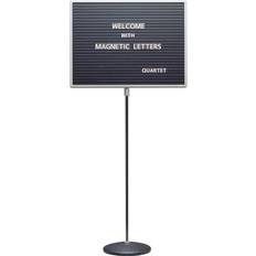 Notice Boards Quartet Pedestal Magnetic Letter Board, Gray Frame, 2' x 1.5' (7921M) Black