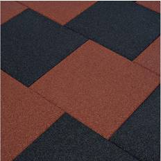 vidaXL Fall Protection Tiles 6 pcs Rubber 50x50x3 cm Red