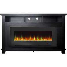 Cambridge Black Fireplace with Crystal Rock Display, CAM5735-1BLK
