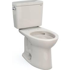 Beige Water Toilets Toto Drake 1.28 GPF Elongated Bowl Toilet, 17-3/16"W x 28-5/16"D x 29"H, Sedona Beige