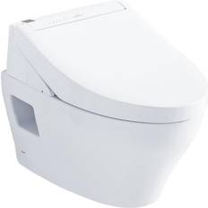 Silver Water Toilets Toto CWT4283084CMFG#MS Washlet EP Wall-Hung Toilet and Washlet C5 Bidet Seat and DuoFit In-Wall Tank System