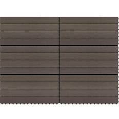 vidaXL Decking Tiles 6 pcs WPC 60x30 cm 1.08 mÂ² Dark Brown