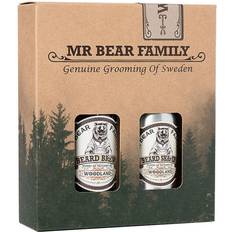 Skjeggoljer på salg Mr. Bear Family Kit Brew & Shaper Woodland 2-pack