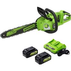 Greenworks Chainsaws Greenworks 2 x 24V (48V) 4.0Ah 14 in. Chainsaw, Includes (2) USB Batteries and Charger, 2017902