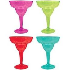 Party Supplies Amscan Margarita Party Glasses, Kiwi/Magenta/Red/Teal, 20/Set (357891) Kiwi
