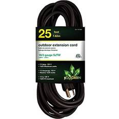 Electrical Cables GoGreen Power, GG-13725BK, 25 Ft. 16/3 Heavy Duty Extension Cord Black