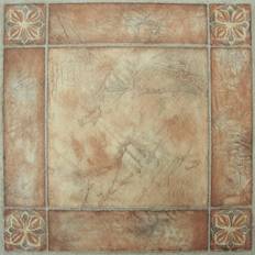 Vinyl flooring tiles Achim Sterling Spanish Rose 12x12 Self Adhesive Vinyl Floor Tiles Set of 20, Pink