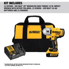 Dewalt impact wrench kit Drills & Screwdrivers Dewalt 20V MAX 1/2 in. Cordless Brushless Impact Wrench Kit (Battery & Charger)