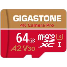 Memory Cards & USB Flash Drives Gigastone 4K Camera Pro MicroSDXC Class 10 UHS-I U3 4K V30 A2 95/35 MB/s 64GB