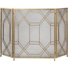 Electric Fireplaces Uttermost Rosen Gold-Leaf Fireplace Screen