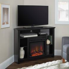 Fireplaces Walker Edison 44-inch Wood Corner Highboy Fireplace TV Stand Black