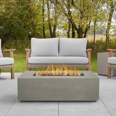 Gray Electric Fireplaces Real Flame Aegean 42" Rectangle Propane Gas Fire Table Mist Gray C9811LP-MGRY Gray Multi