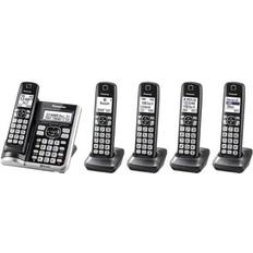 Cordless phone with answering machine Panasonic KXTGF575 Link2Cell Bluetooth Cordless Phone 5 Handsets